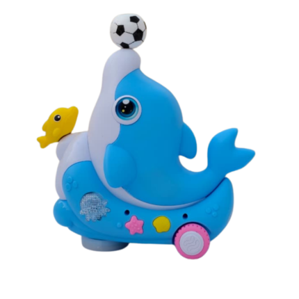 Baby Dolphin Musical Toy Car with Lights & Moving Action – Kids Cartoon Electric Toy